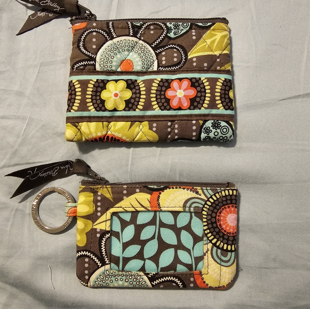Vera Bradley EUC ID/Card Case and Small Pouch in Flower Shower